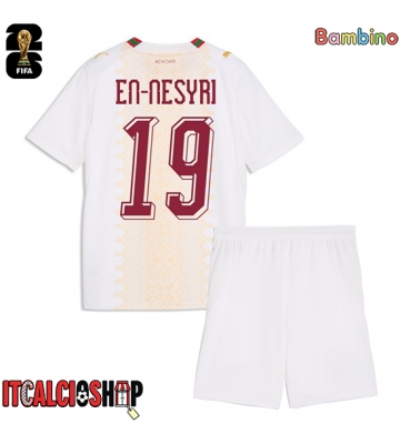 Marocco Youssef En-Nesyri #19 Seconda Maglia Bambino Mondiali 2026 Manica Corta (+ Pantaloni corti)